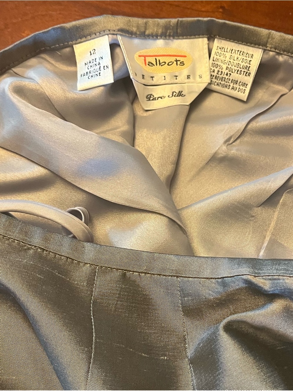 Talbots Silver-Gray Silk Pants